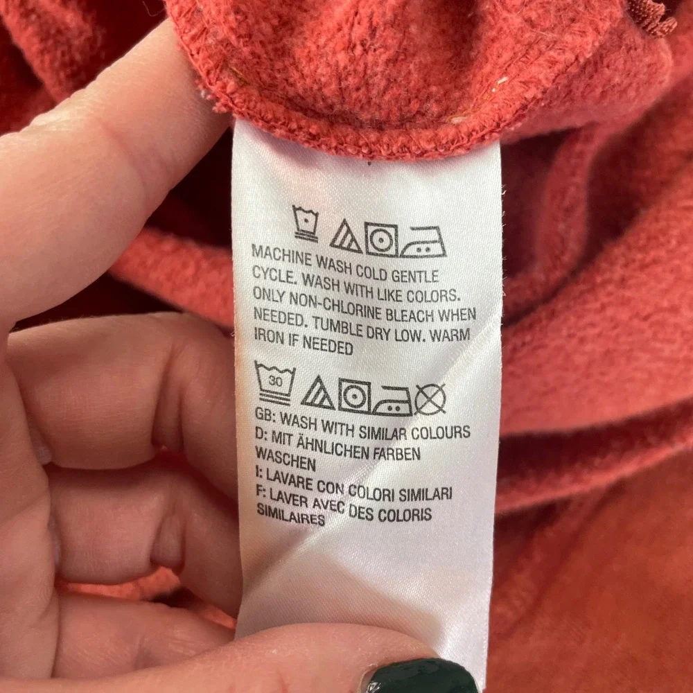 Rachel Hollis Womens Burnt Orange Fleece Side Zip Hoodie Sweatshirt Size M